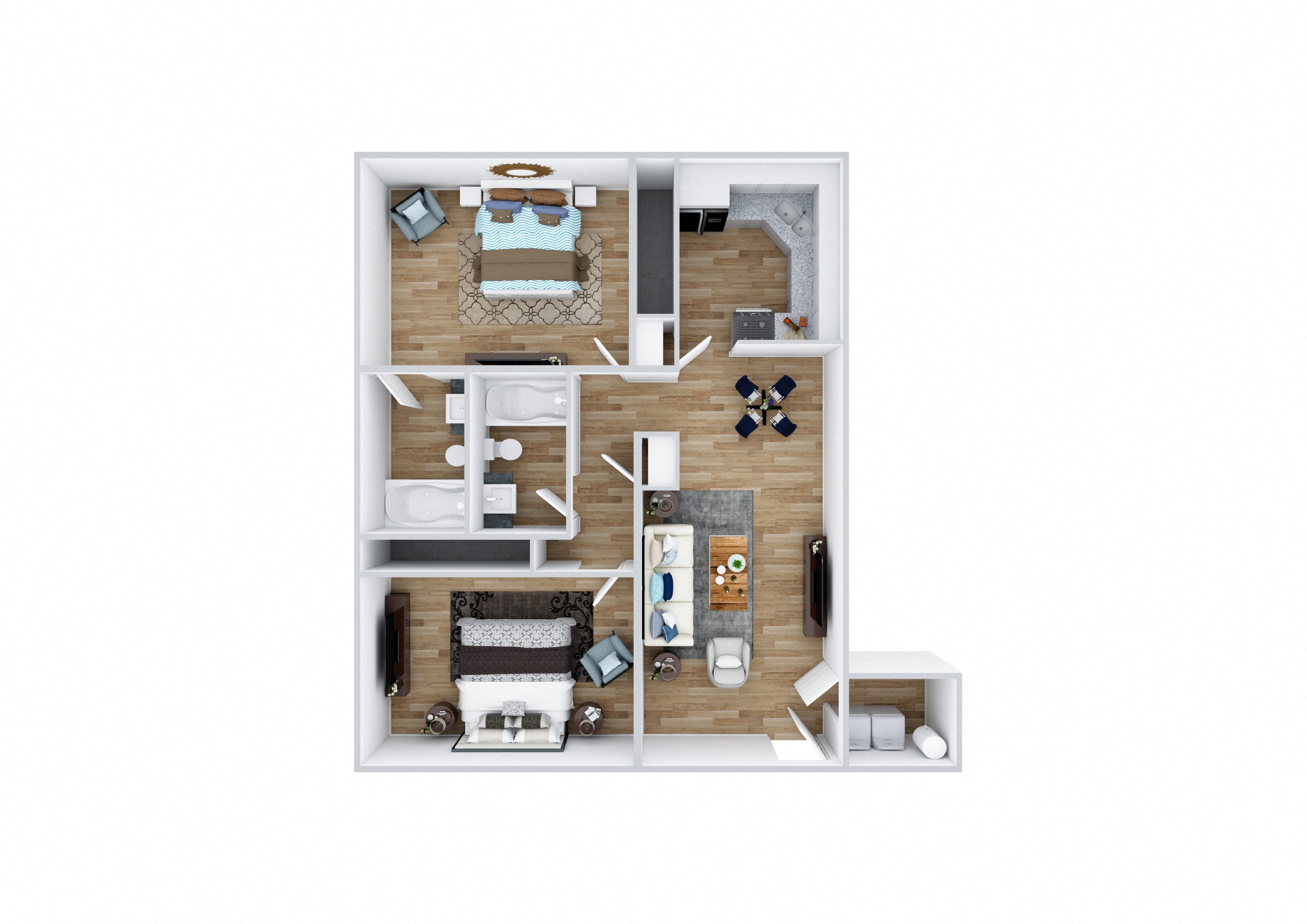 2 Bed, 2 Bath Classic