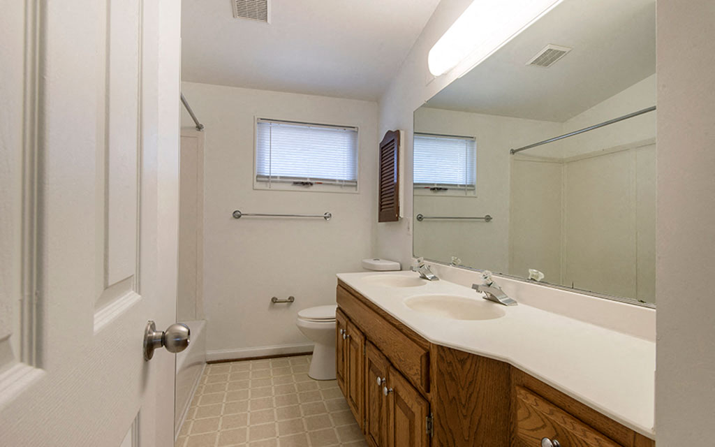 a bathroom with a sink and a toilet and a mirror