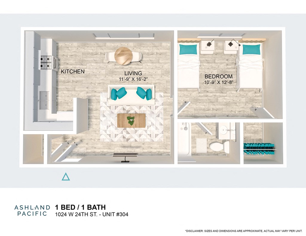 a floor plan of a 1 bed 1 bath