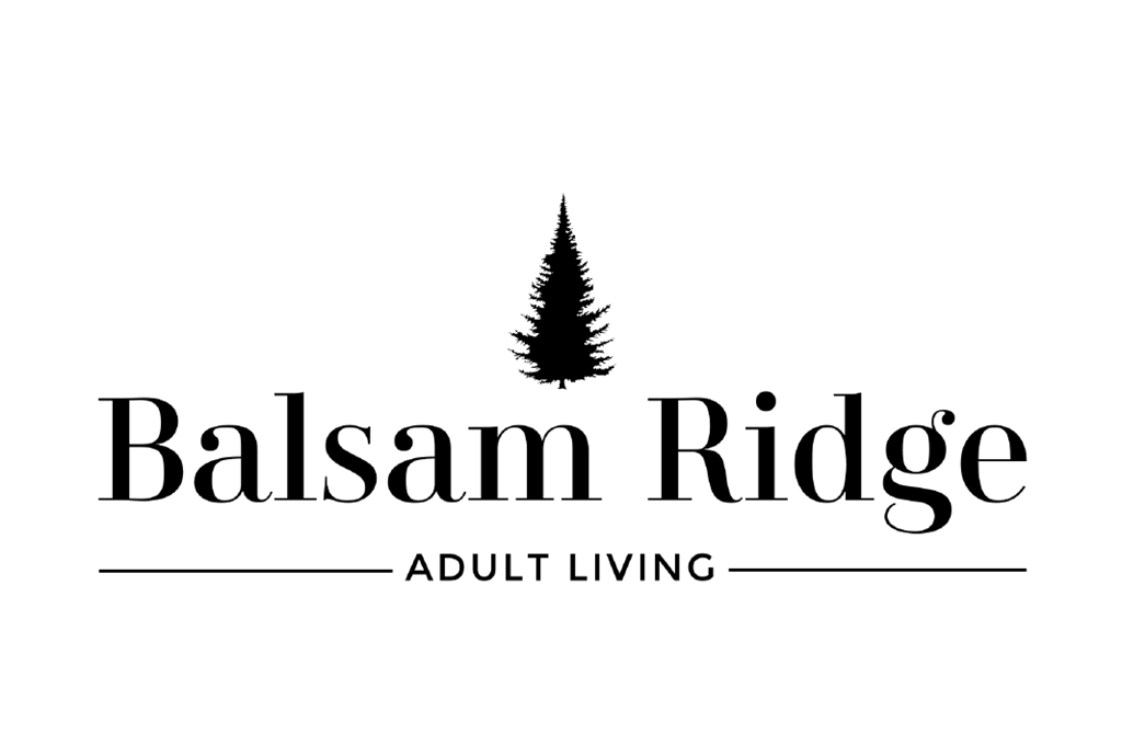 A logo for Balsam Ridge Adult Living is displayed.