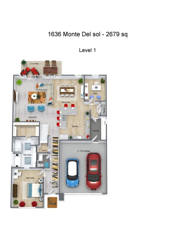 the floor plan of level 1 of the montréal del sol condos