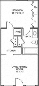 1 Bedroom 1 Bath Open