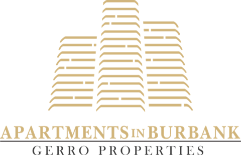 a graphic of an apartment building with the words apartments in burbank