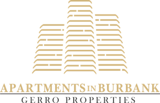 a graphic of an apartment building with the words apartments in burbank