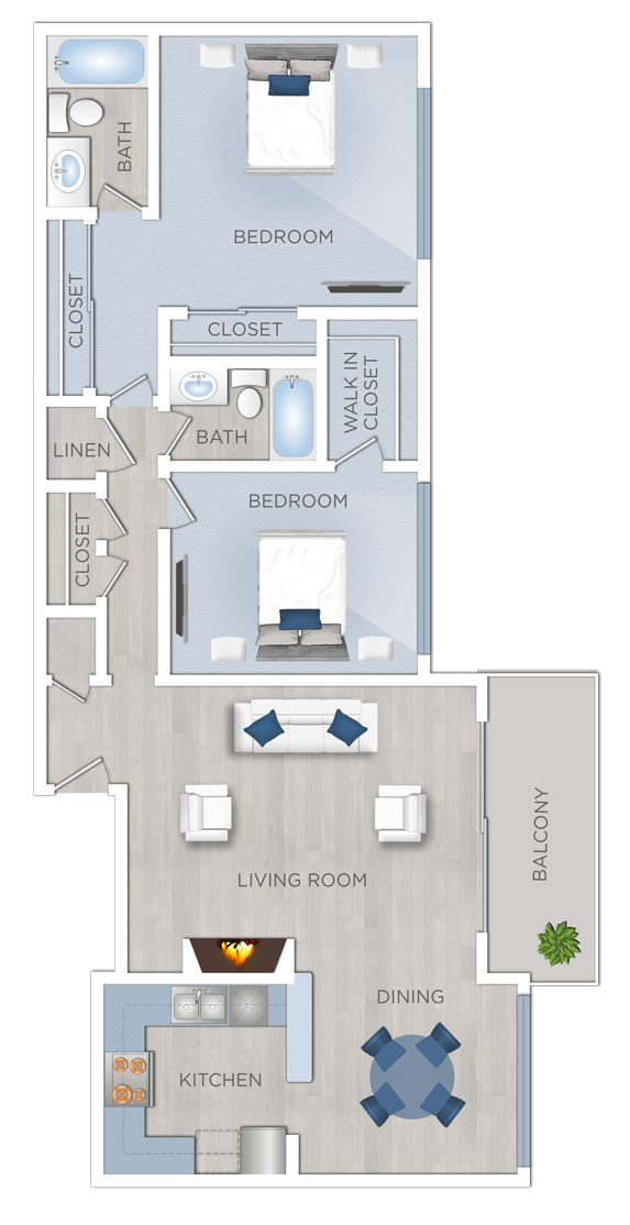 Two Bedroom Apartments in Valley Village, CA Club Riverside