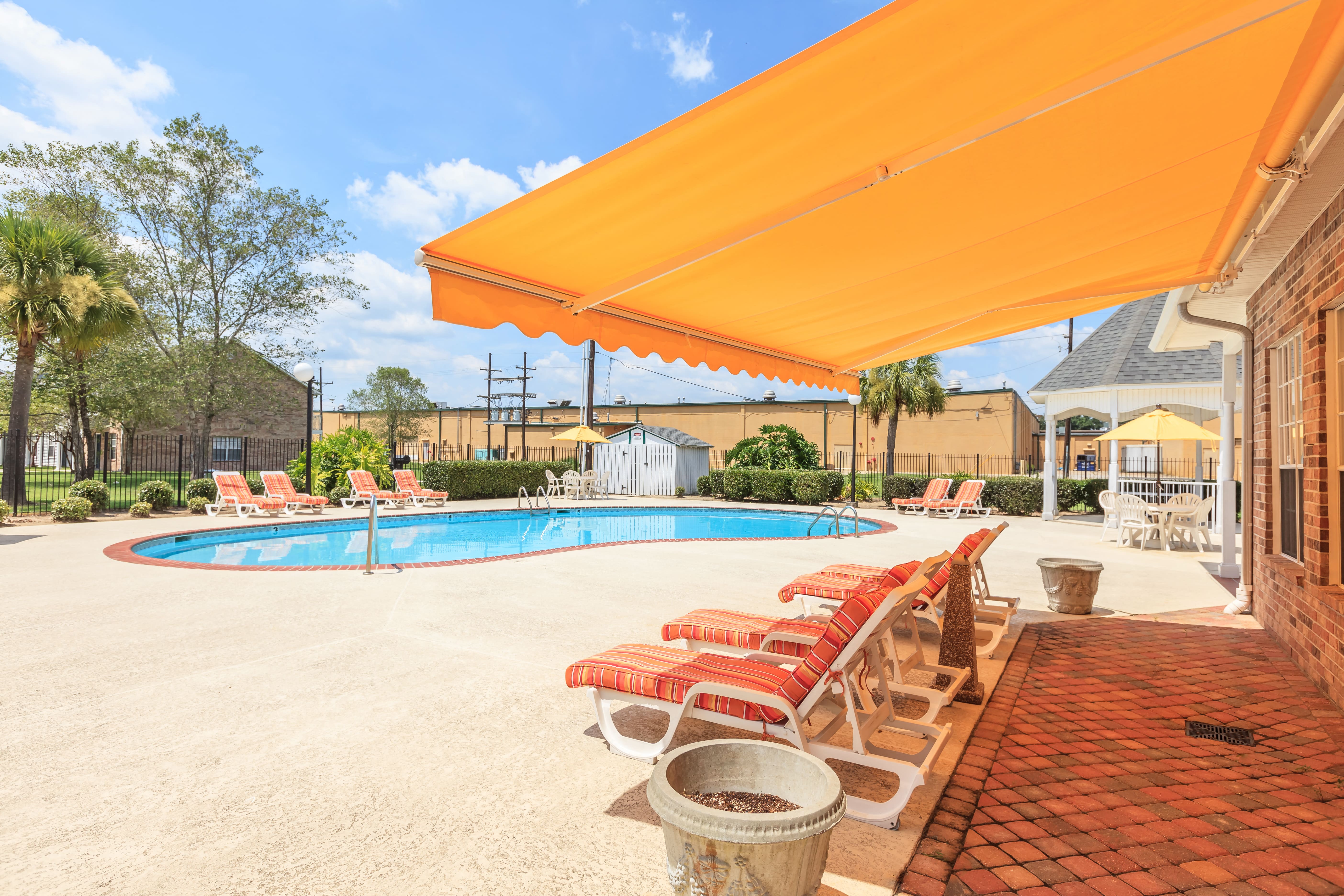 the swimming pool at our apartments
