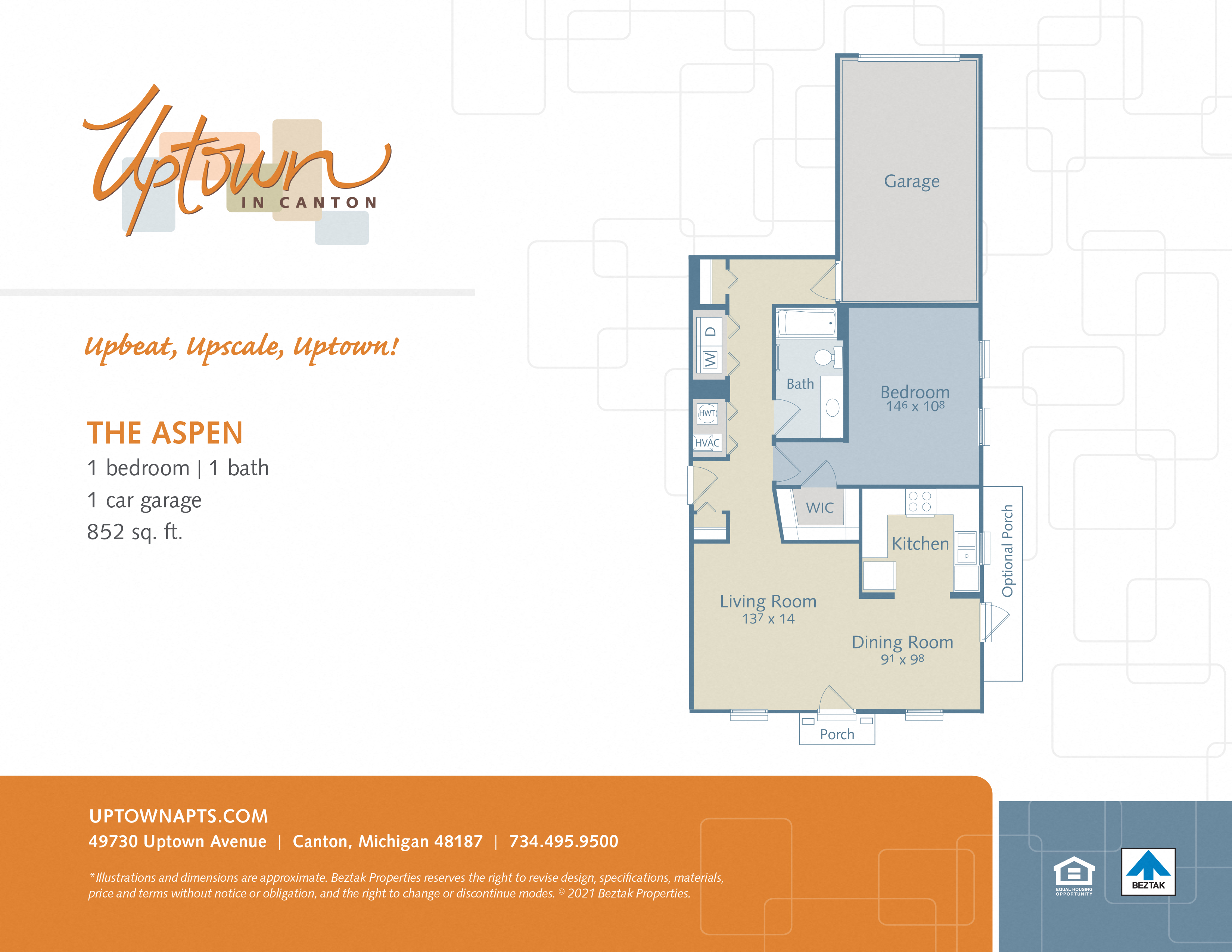 The Aspen - includes a 1 car attached garage