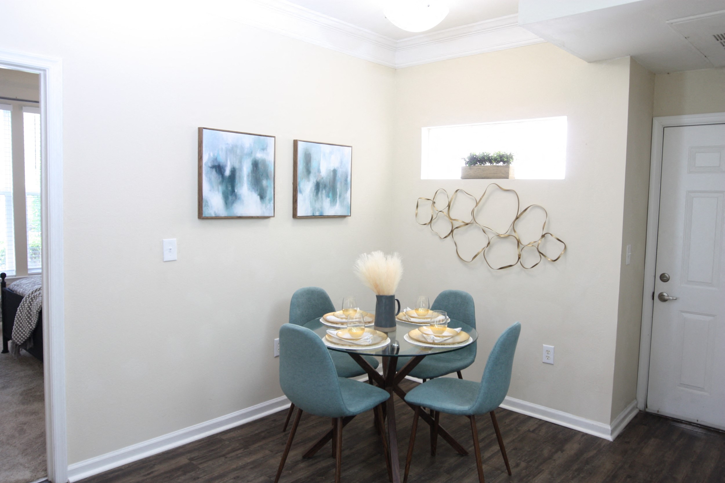 View of the dining room model home at Harbour Breeze Apartments in Suffolk Virginia