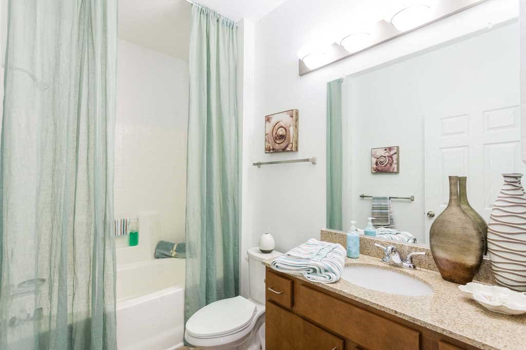 bathroom with shower/tub combo