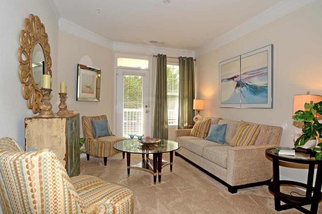 sitting area in a one bedroom apartment