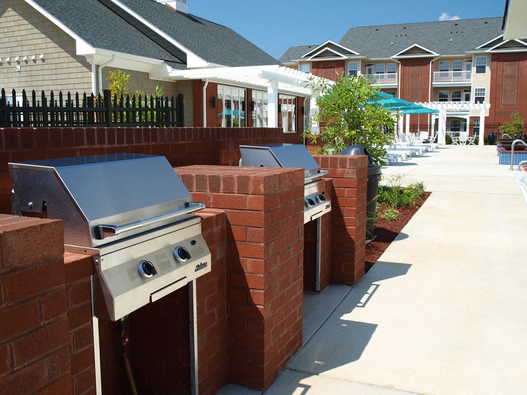 Outdoor BBQ area pool-side in petersburg va