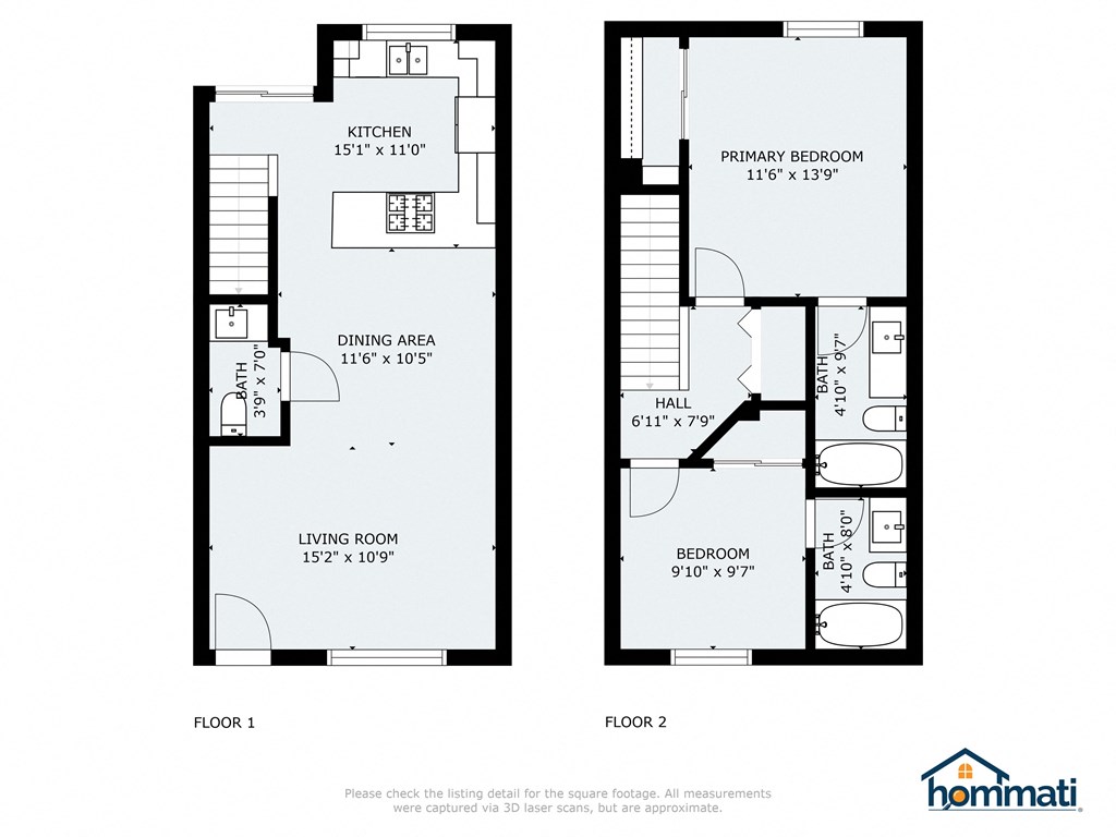 a floor plan of two different floor plans of a house