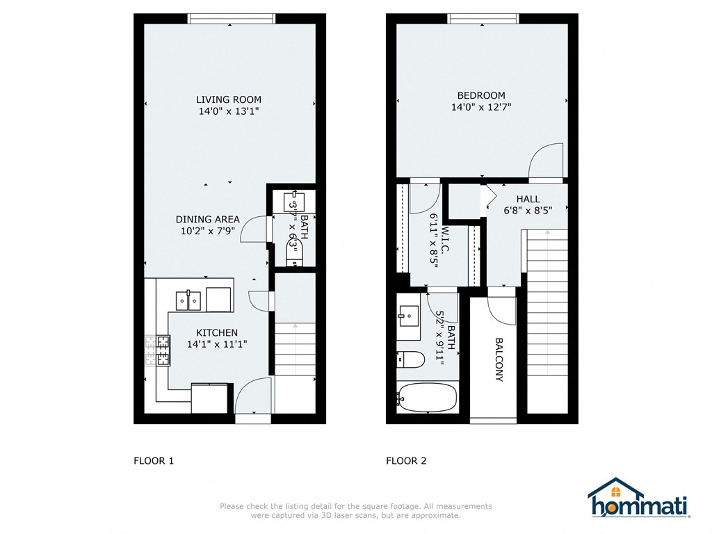 a floor plan of two different floor plans of a house