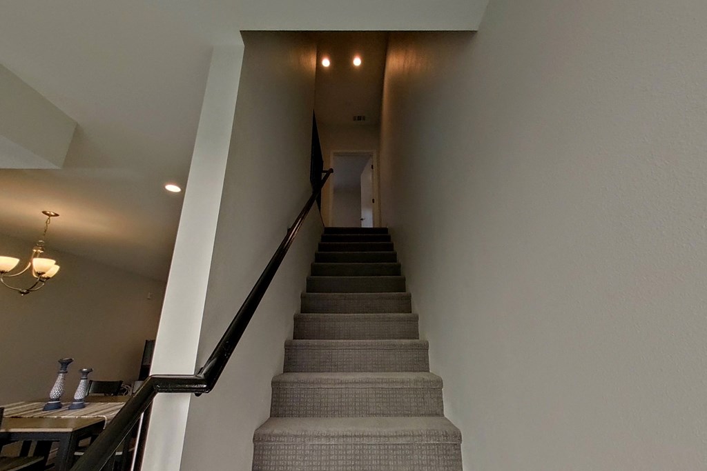 the stairs to the second floor