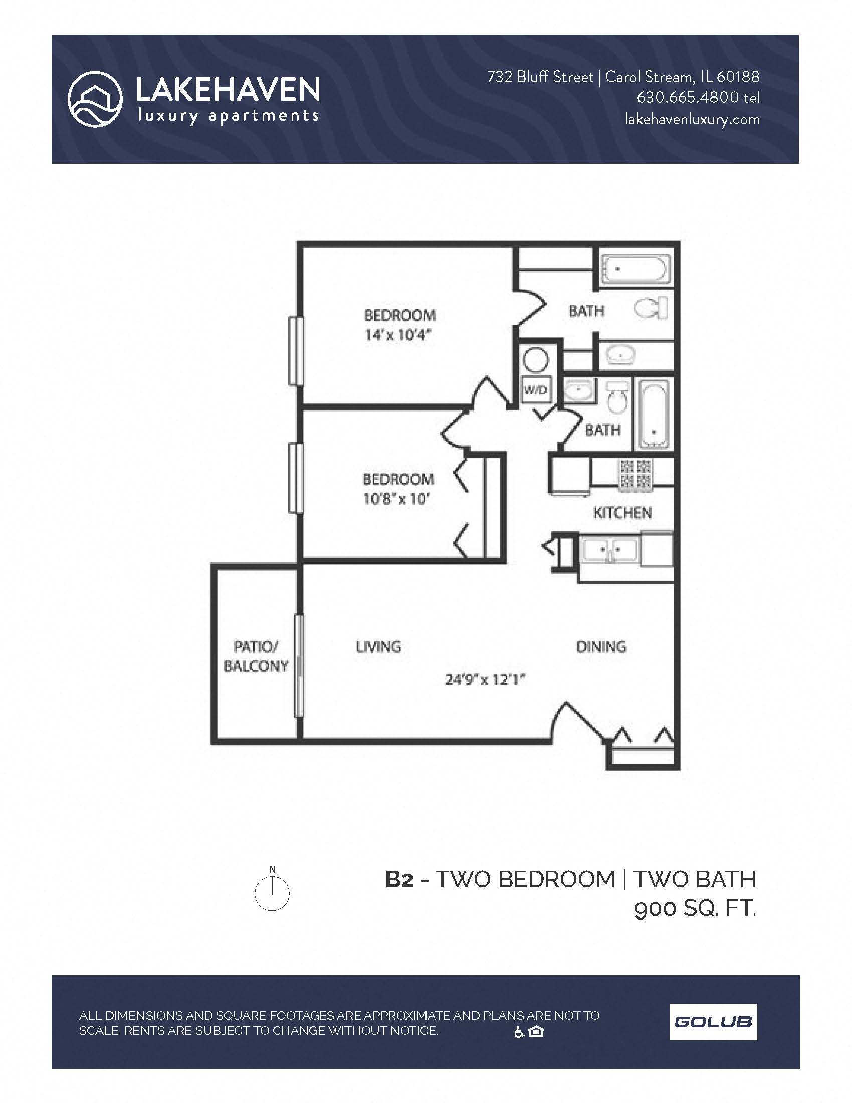 2 Bed 2 Bath (340b2) - Classic