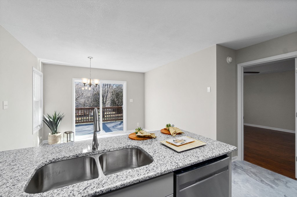 our apartments offer a kitchen with stainless steel appliances and granite counter tops