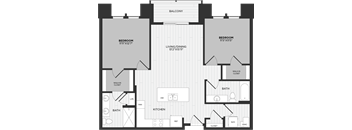 a floor plan of a bedroom apartment