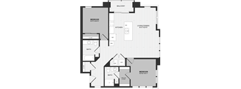 a floor plan of a bedroom apartment