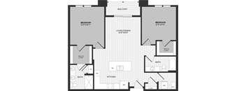 a floor plan of a bedroom apartment