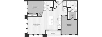 a floor plan of a bedroom apartment