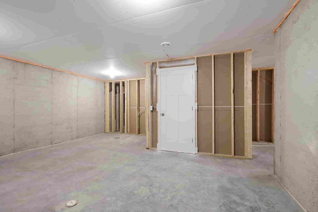 a room in a room with walls and a door