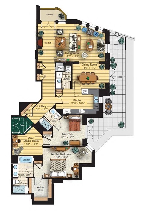 2 bed 2 bath floorplan