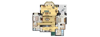 2 bed 2 bath floorplan