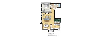 1 bed 1 bath floorplan