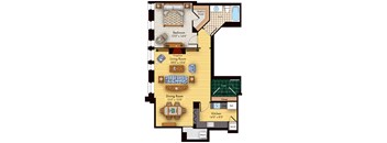 1 bed 1 bath floorplan