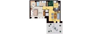 1 bed 1 bath floorplan