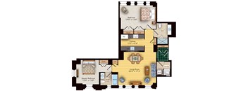 2 bed 2 bath floorplan