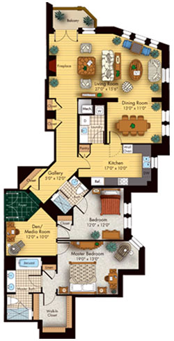 2 bed 2 bath floorplan