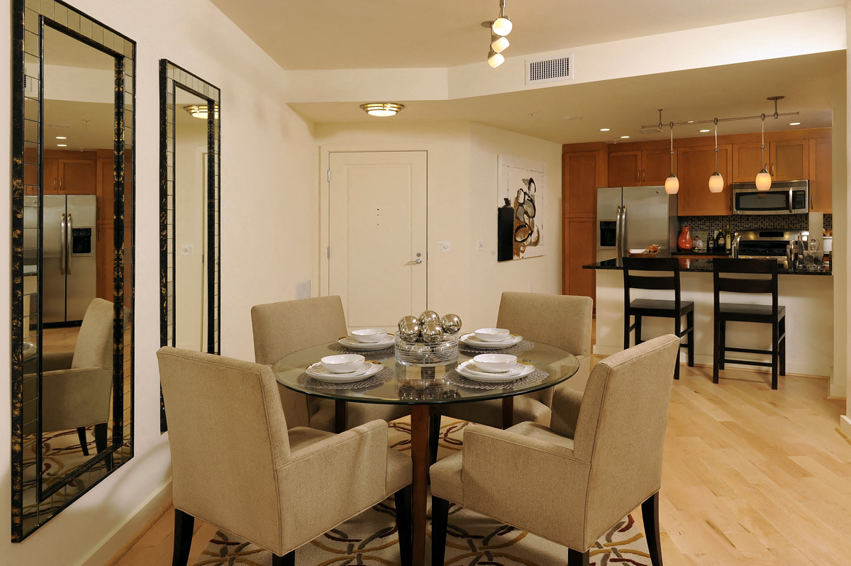 Lyon Place Unit Dining Area and Open Kitchen