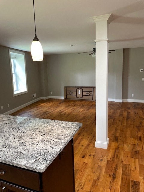 an empty kitchen and living room in an empty house