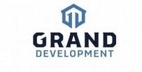 A logo with the words "GRAND DEVELOPMENT" in blue font.