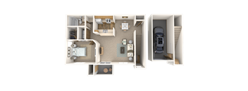 Townhouse - 1 Bedroom, 1 Bathroom