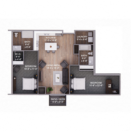 2 Bedroom 2 Bath