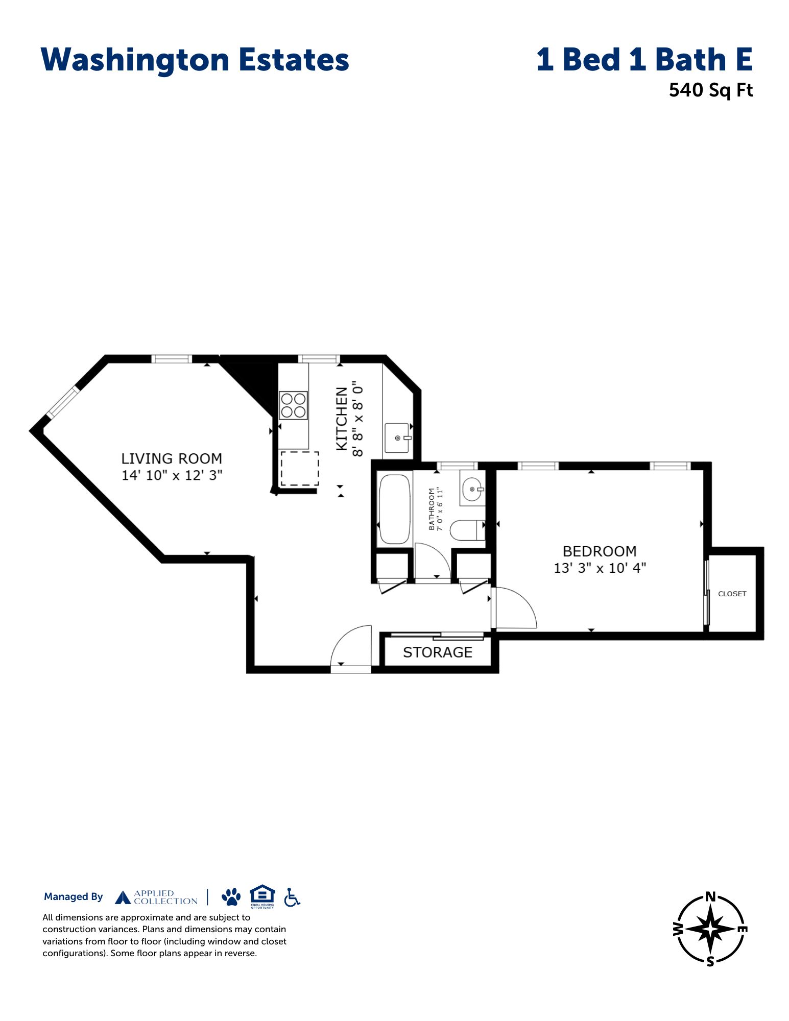 1 Bed 1 Bath E