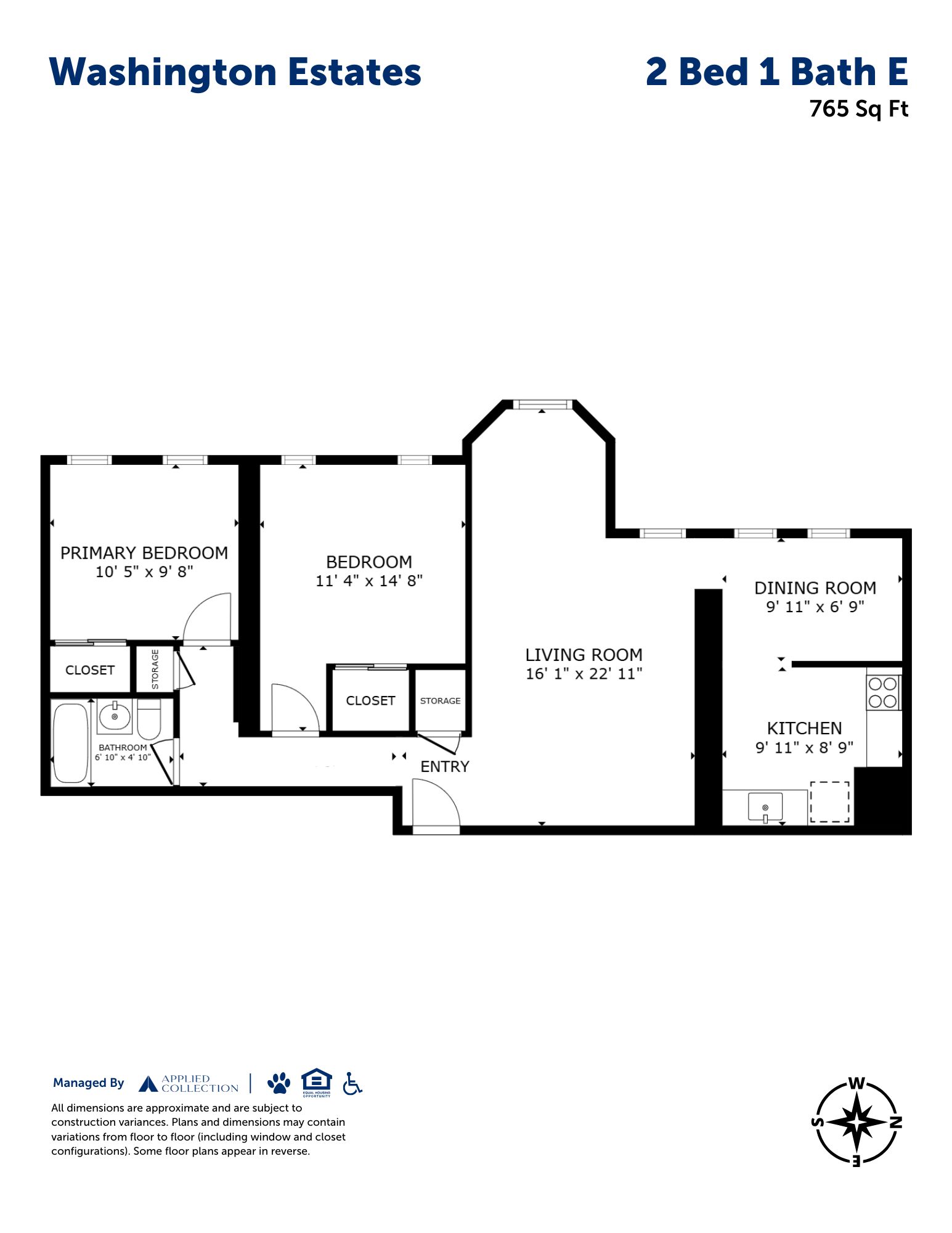 2 Bed 1 Bath E
