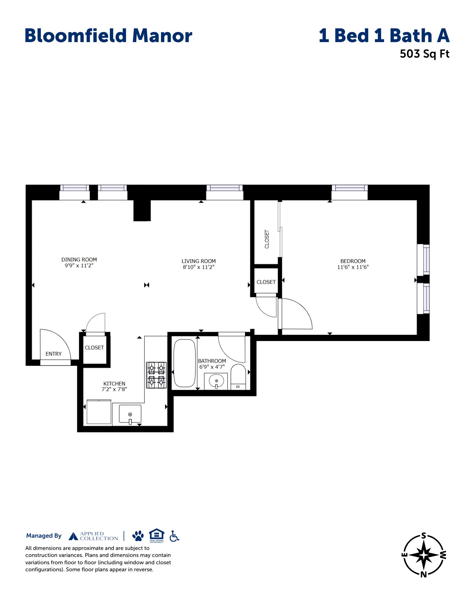 1 Bed 1 Bath A