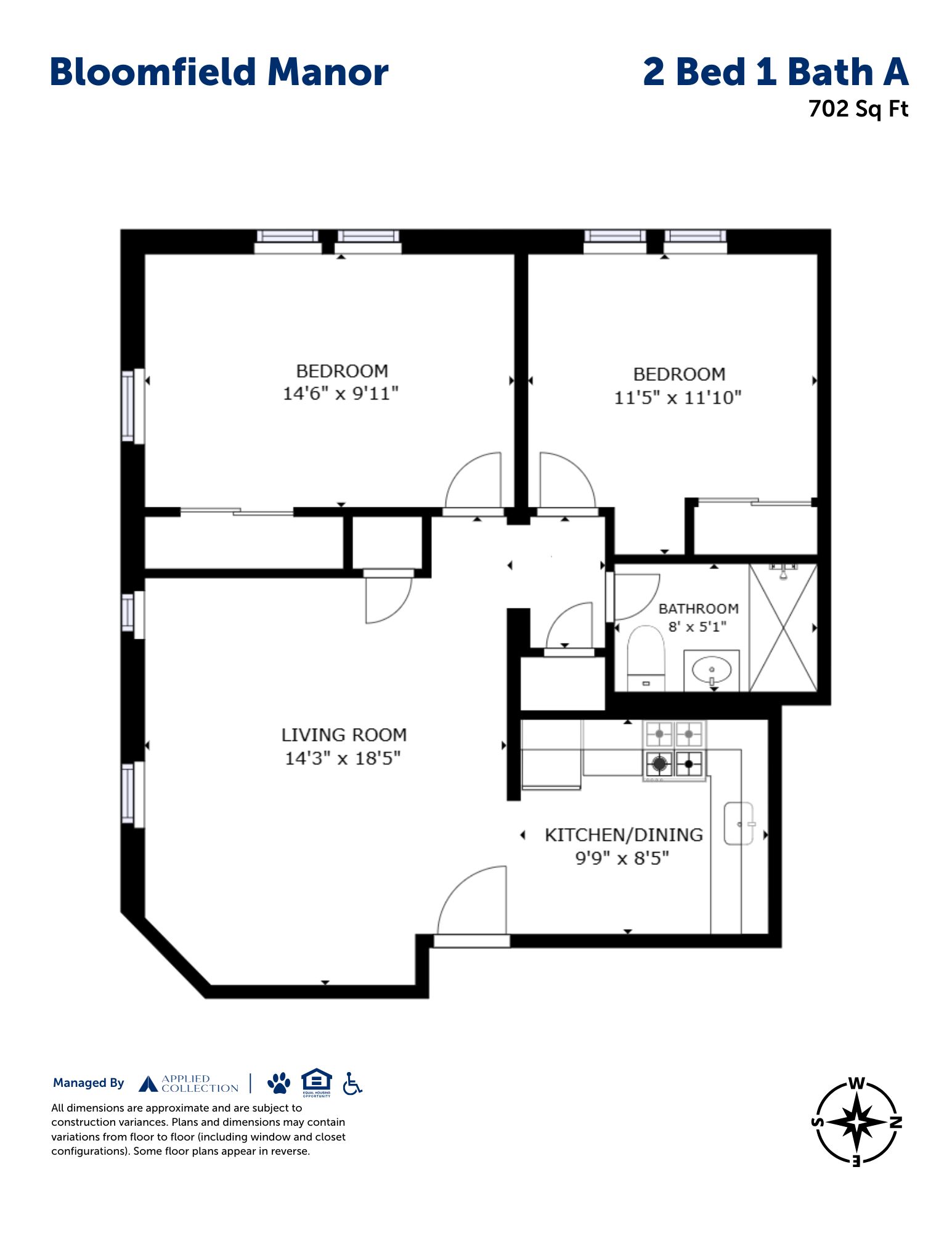 2 Bed 1 Bath A