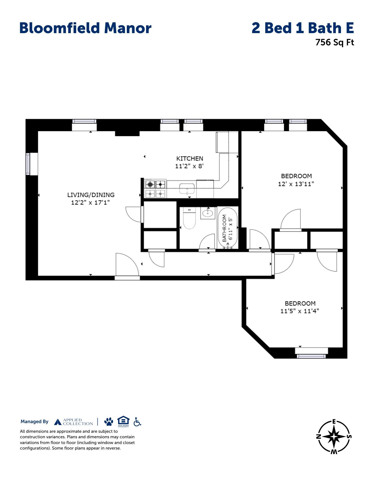 2 Bed 1 Bath E