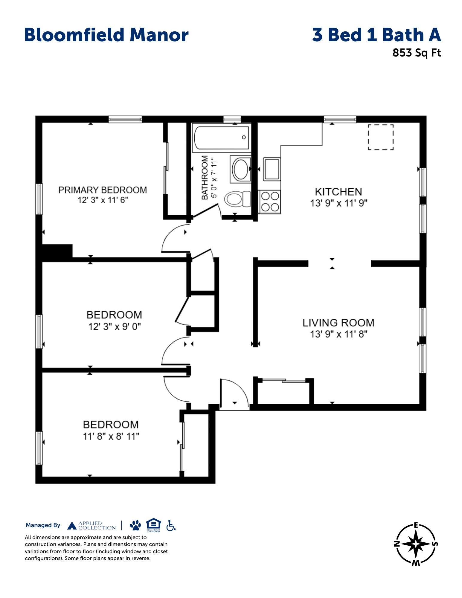 3 Bed 1 Bath A