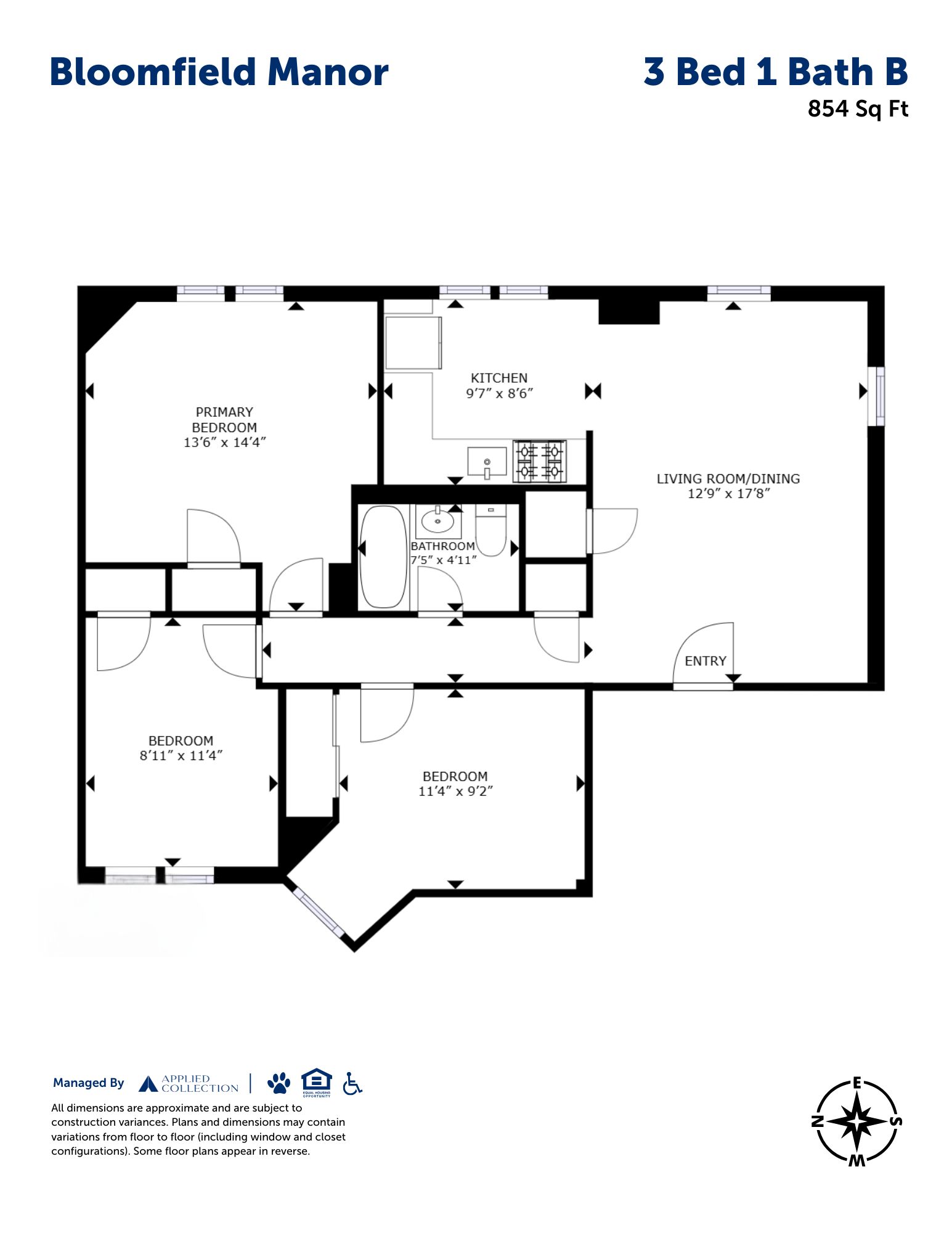 3 Bed 1 Bath B