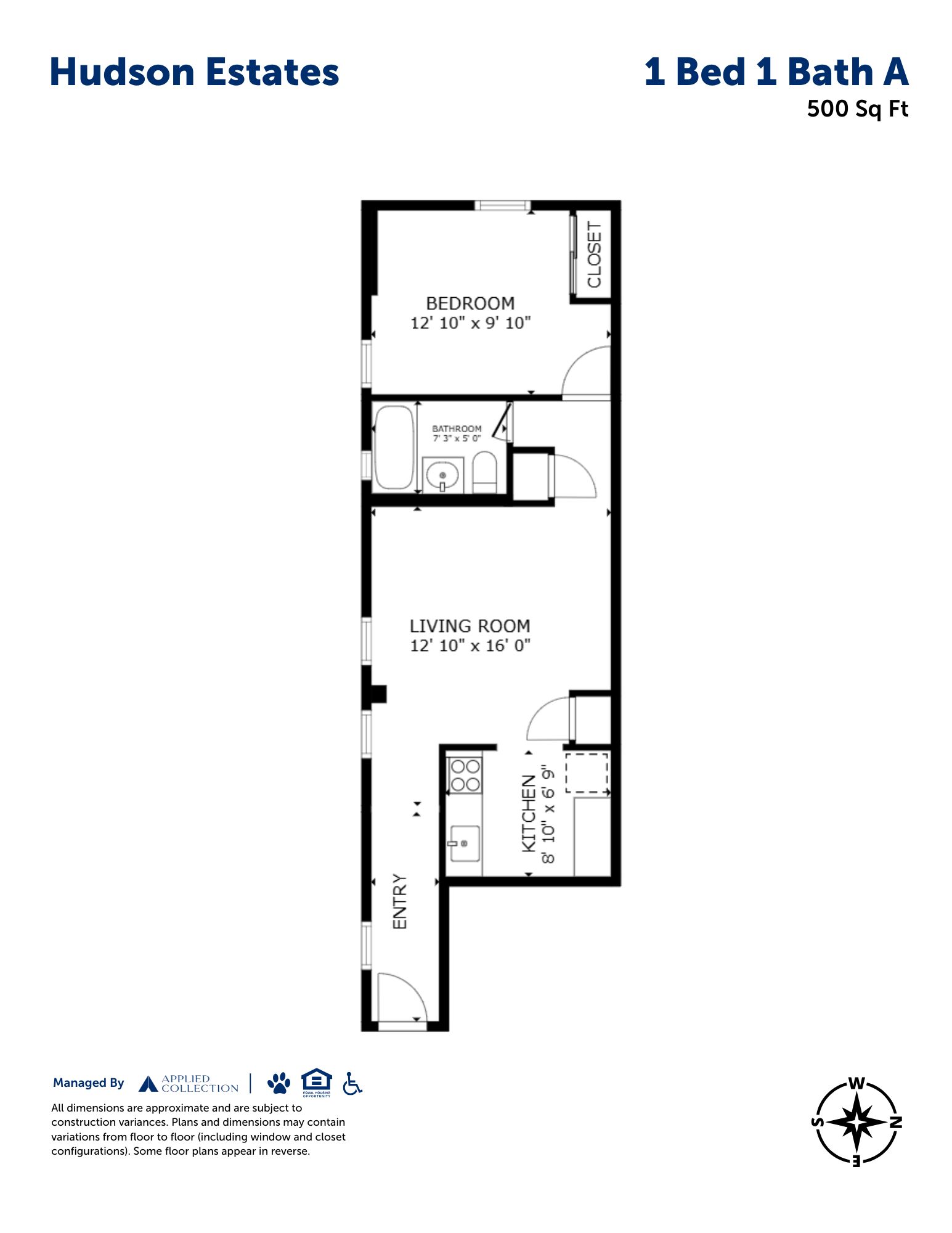 1 Bed 1 Bath A