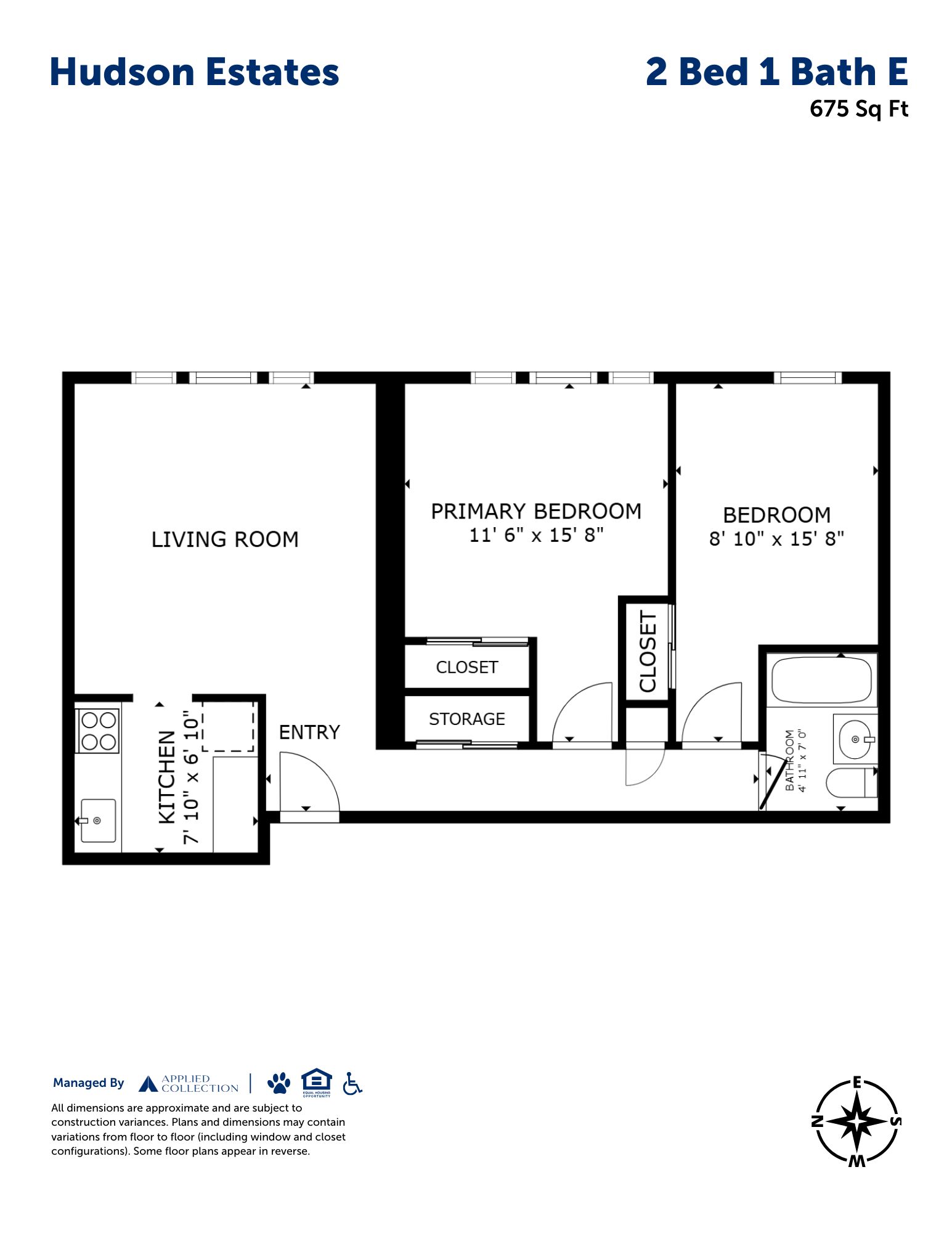2 Bed 1 Bath E