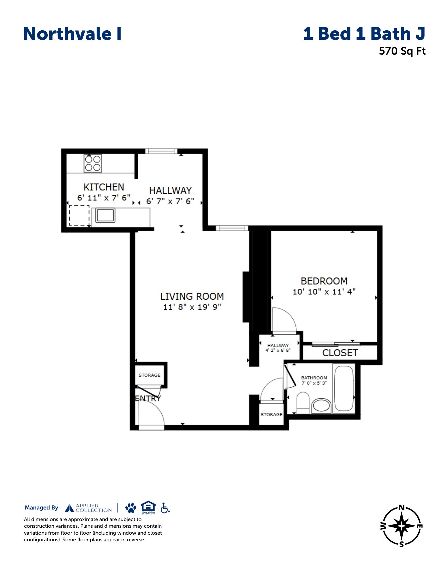 1 Bed 1 Bath J