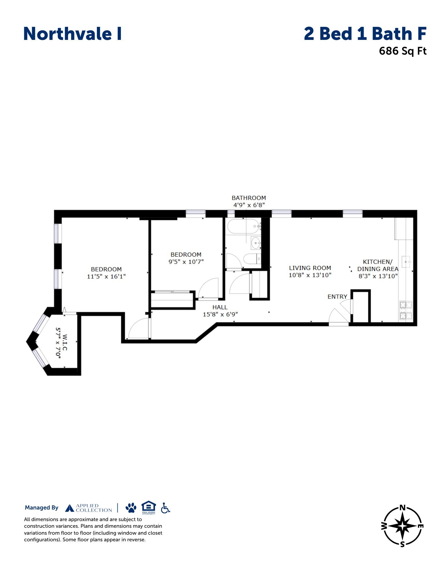 2 Bed 1 Bath F