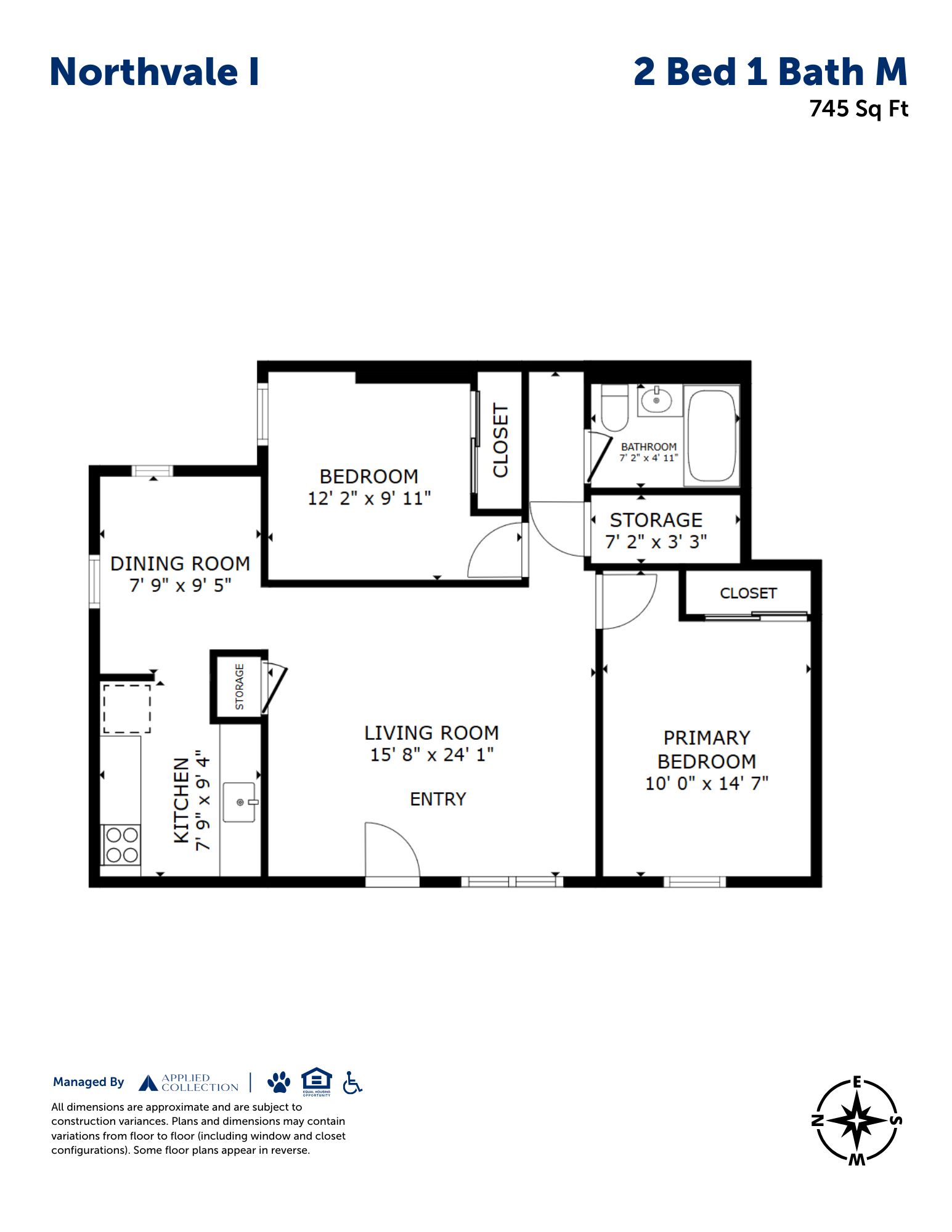 2 Bed 1 Bath M