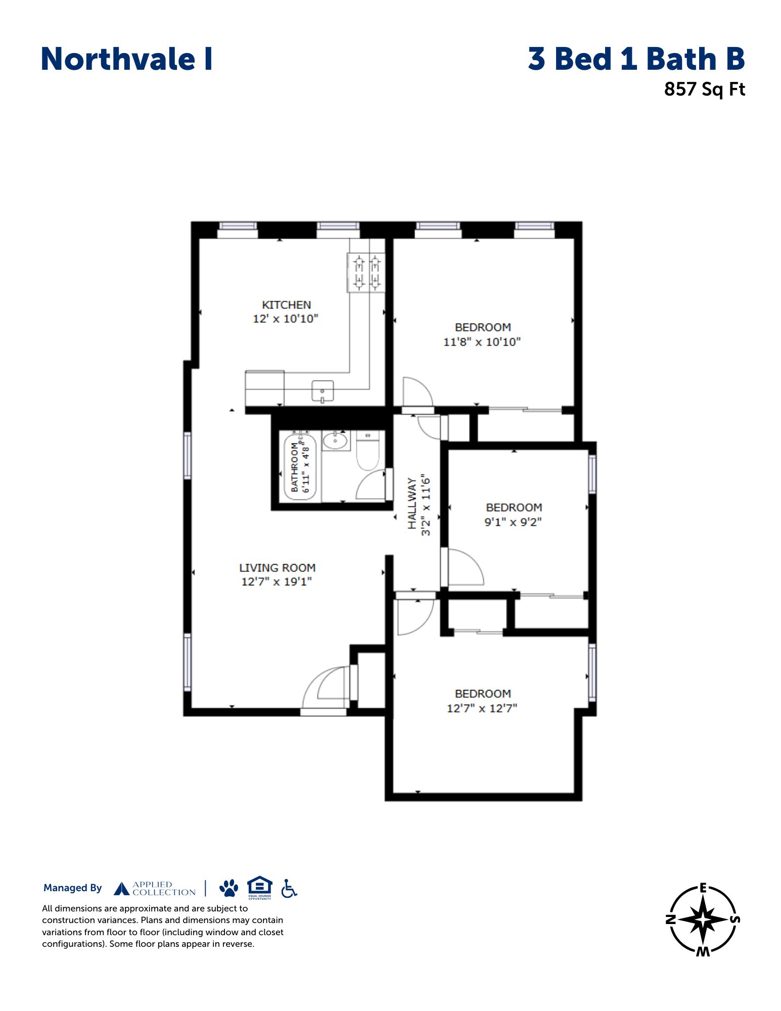 3 Bed 1 Bath B
